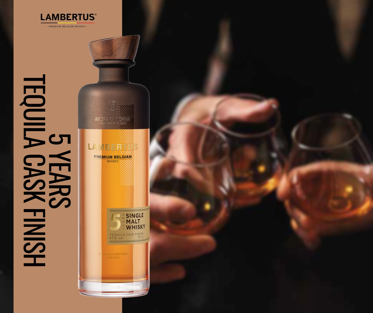Lambertus Single Malt 5 Jahre Tequila Cask Finish Whisky aus Belgien. 0,7l, 47 % Vol.