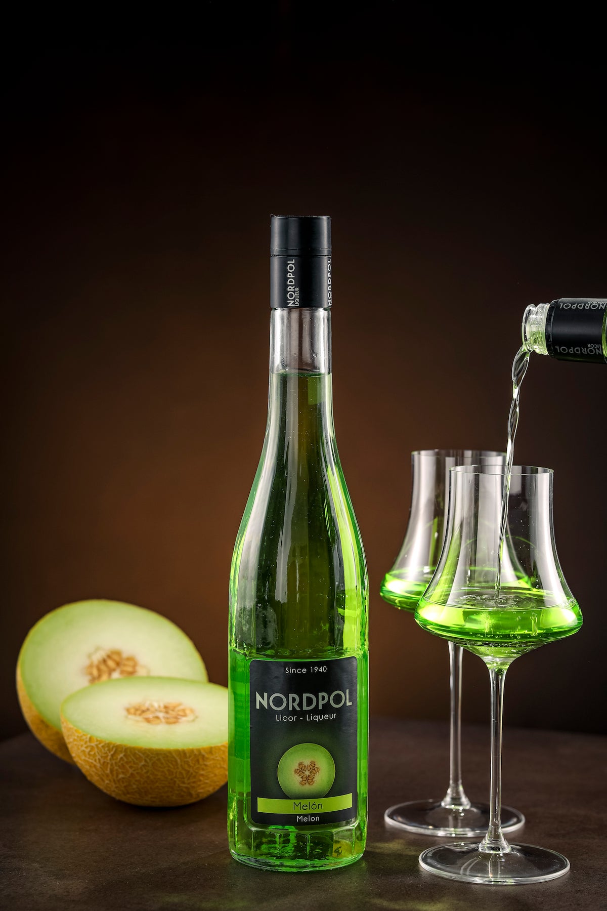 Melon Likör Nordpol mit Melonen