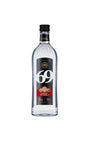 69 Strong Vodka 500 ml Flasche mit schwarzem Etikett und Schraubverschluss, freigestellt auf hellem Hintergrund