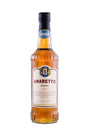 Amaretto Bordiga Mandellikör Flasche mit weißem Etikett auf weißem Hintergrund