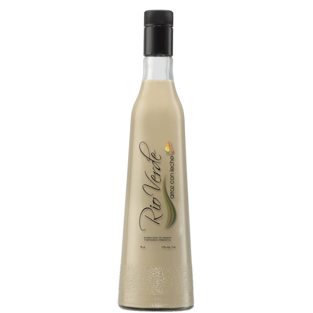 Arroz con Leche Likör Rio Verde Flasche mit Milchreis und Zimt Geschmack, cremefarbener Sahnelikör aus Spanien