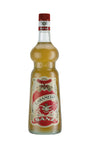 Karamell-Sirup Sanz 1L in einer eleganten Flasche mit rotem Etikett und Sanz-Logo.