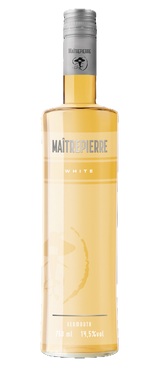 Maîtrepierre White Wermut 750 ml – gelber Aperitif in klarer Flasche mit silbernem Schraubverschluss
