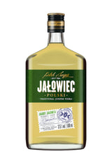 Polnischer Jalowiec Wacholder-Wodka in rechteckiger Flasche mit grünem Etikett und 37,5 % vol.-Angabe.